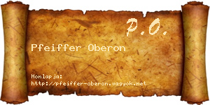 Pfeiffer Oberon névjegykártya